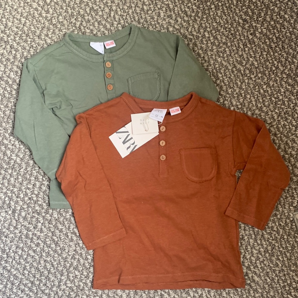 Boys Zara long sleeve fall shirts 2/3 nwt